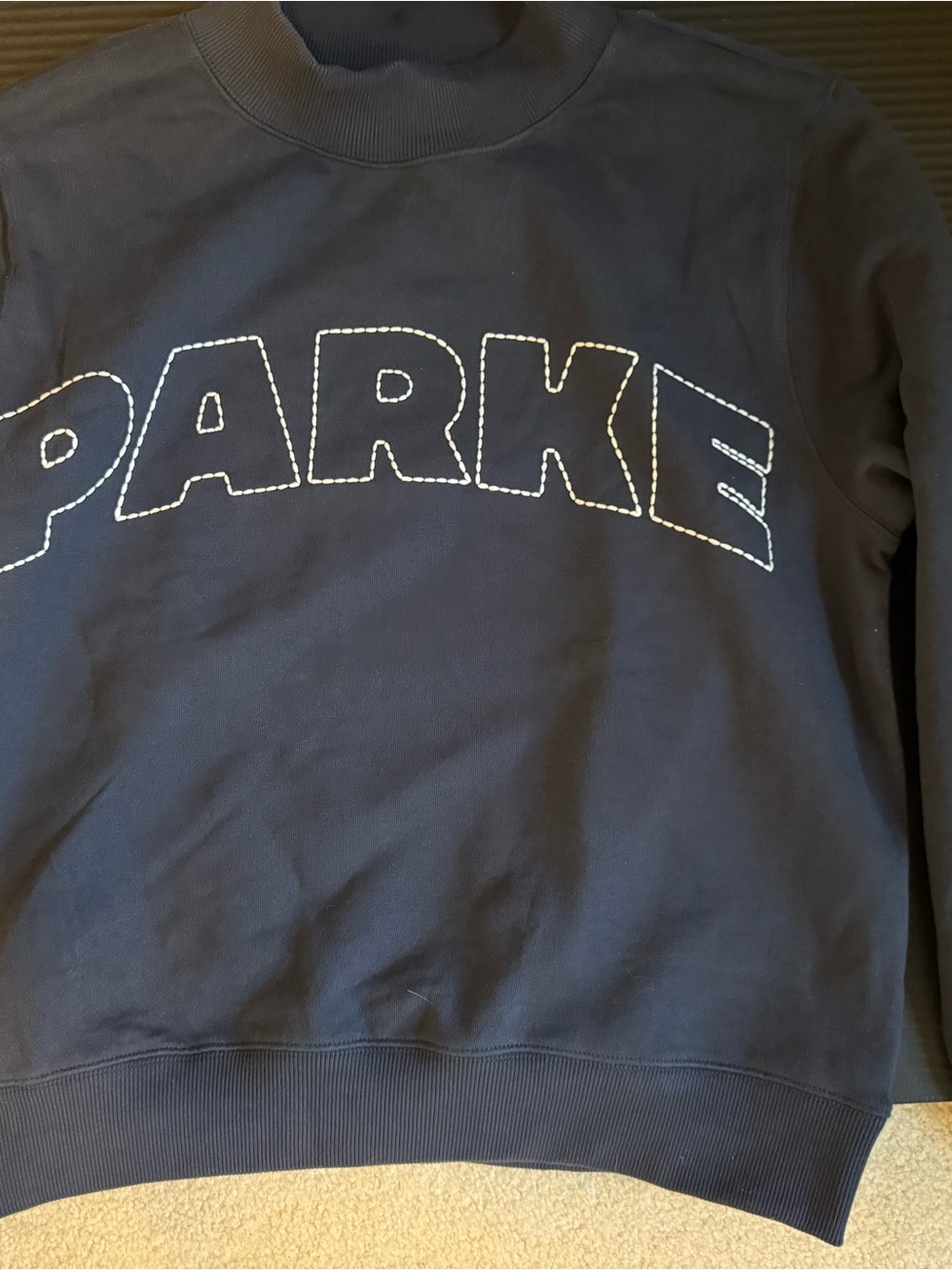 Parke x Target Navy Sweatshirt with White Stitched 'PARKE' Logo